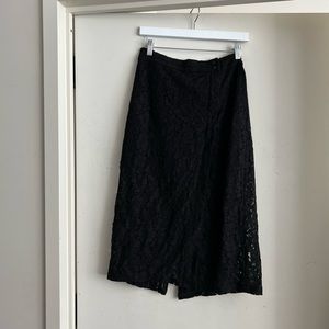 Tracy Reese Black Lace Midi Skirt